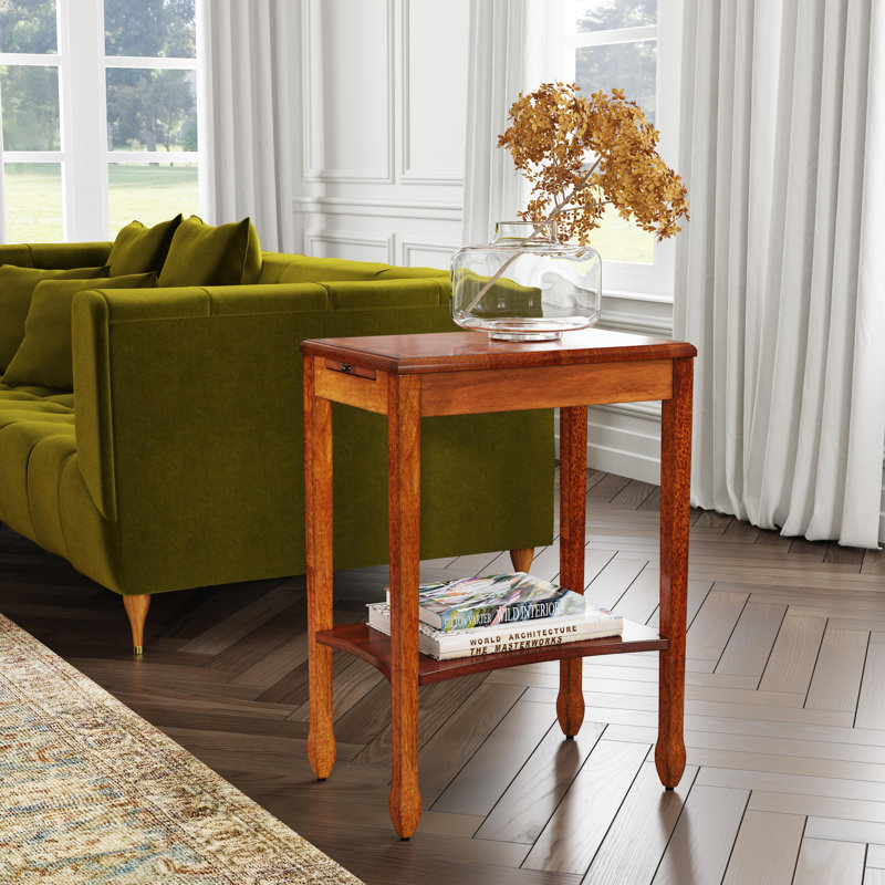 Gilbert End Table, Olive Ash Burl