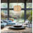 6-light Rubbed Brass Drum Lantern Brass Chandelier with Lampshade Diffuser