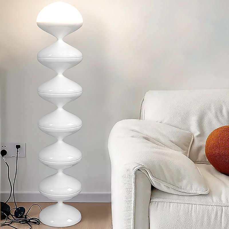 47" Unique Floor Lamp With Acrylic Bowl Shade