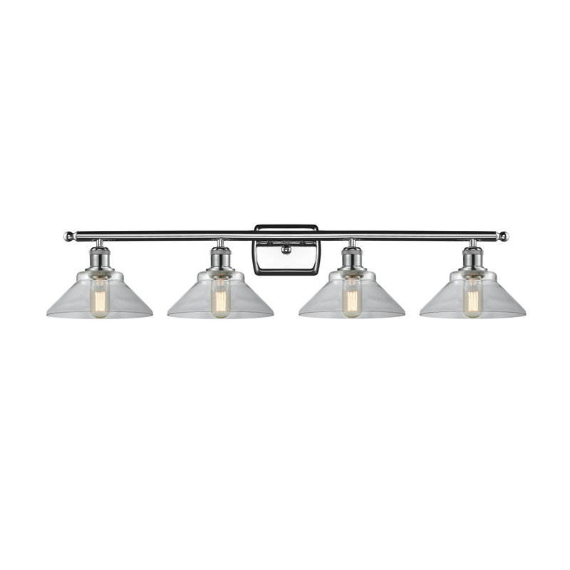 Éclairage pour salle de bain à 4 lumières à intensité variable Newton St Loe, Transparent, Ampoule DEL 6 watts Vinage