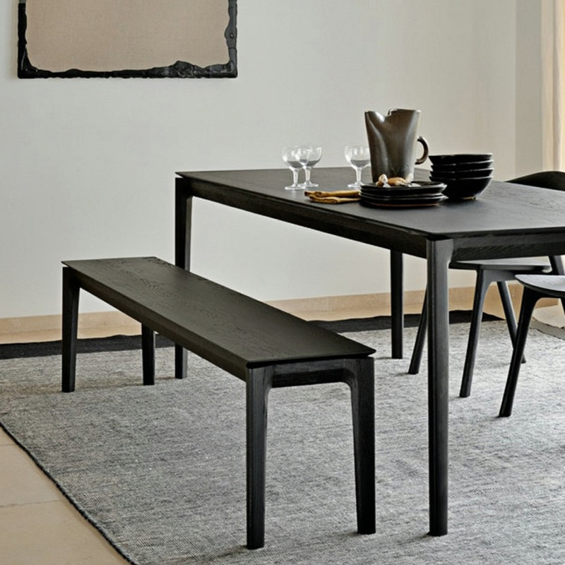Nootan Solid Wood Bench, 17.71" H x 78.74" W x 13.77" D