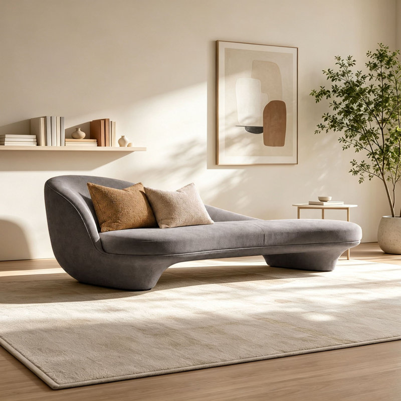 Chaise longue de loisir de style luxueux, Gray