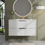 Ensemble de meuble-lavabo mural 36 po en MDF 1 pièce, blanc mat, avec lavabo en céramique