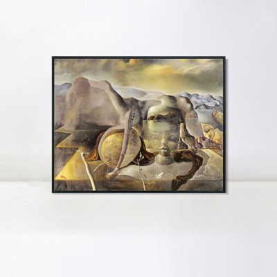 Art numérique sur toile encadrée, série # 070 par Salvador Dali, art mural pour le salon, décorations de bureau à domicile (cadre en bois de couleur mince, 18 po x 24 po)
