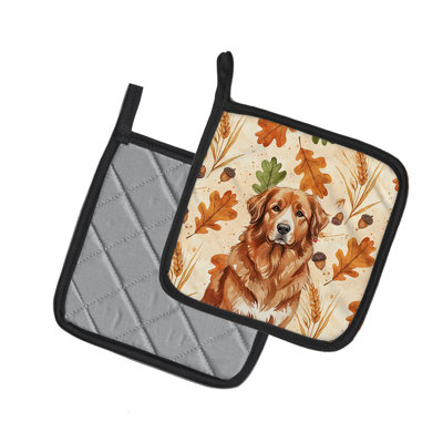 Paire de porte-casseroles d'automne rouge rouge