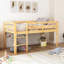 Lit mezzanine simple bas en noyer avec, maximise l'espace au sol, structure en bois massif, confort et style pour la chambre à coucher
