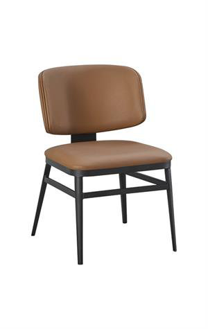 Chaise d'intérieur en métal avec assise en vinyle , Chameau