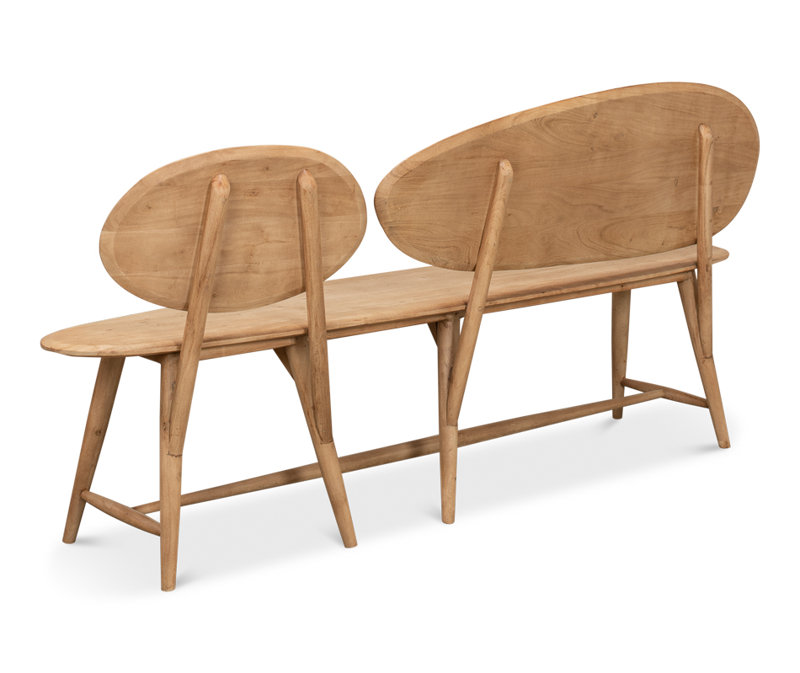 Melva Solid Wood Dining Bench, Beige