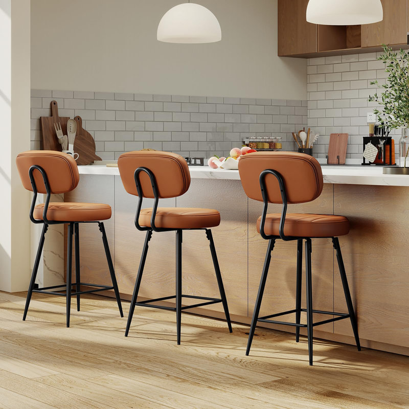 Ensemble de 2 tabourets pivotants 26 po, Brun