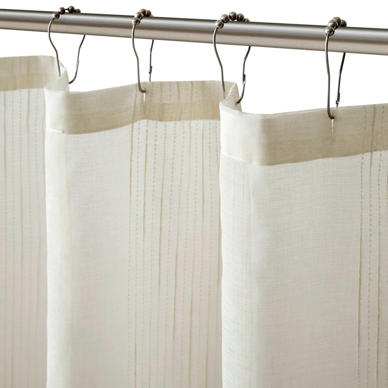 1-Piece Sheer Shower Curtain, Ivory, 72" W x 84" L