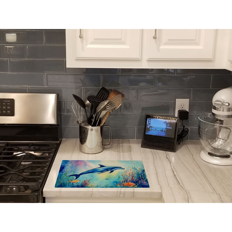 Dolphin Glass Cutting Board Large