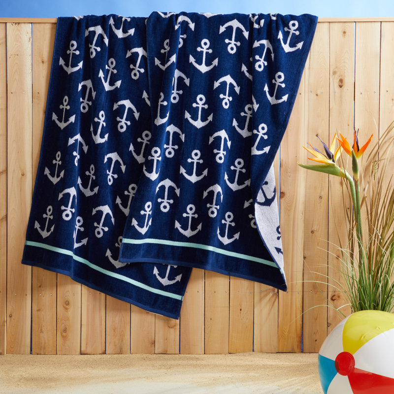 Ensemble de serviettes de plage 100% coton 2 pièces Rollinsville