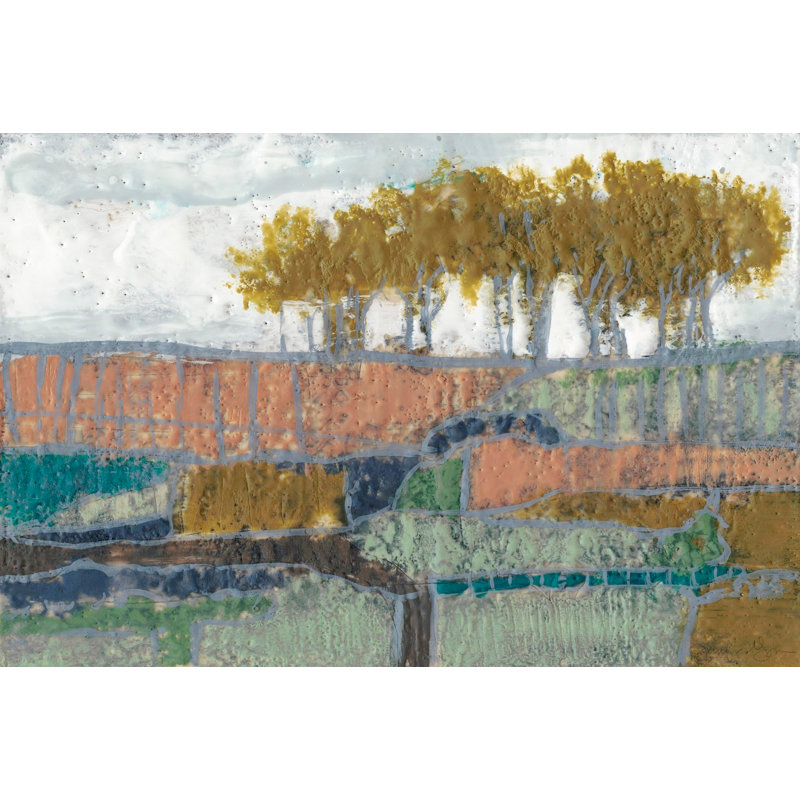 Patchwork Landscape II - Wrapped Canvas Painting, 30cm H x 46cm W x 4cm D