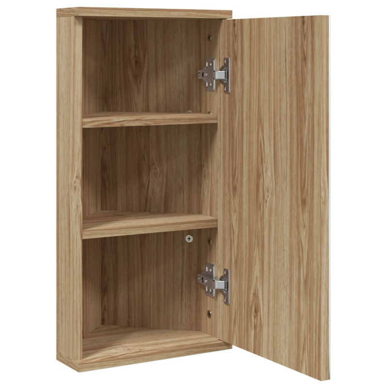 Aheed 299.97mm W 599.95mm H Wall Framed Medicine Cabinet Mirror, Oak