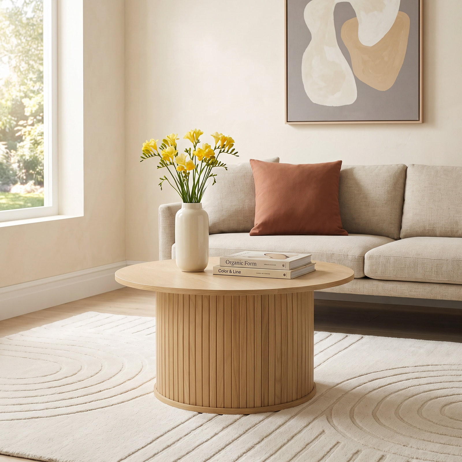Iris Coffee Table, Natural Oak