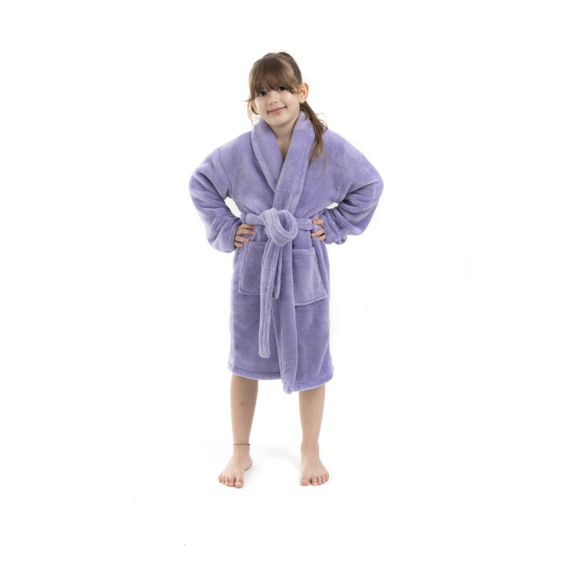 Peignoir en molleton pour enfants châle en molleton pour enfants, Enfants (3 à 6 ans) - Petit, Lavande