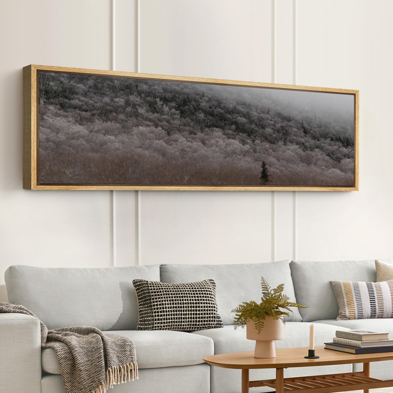 «Winter Frost Forest Snowy Trees Landscape», reproduction d'art sur toile, H 20 po x l 60 po, Naturel