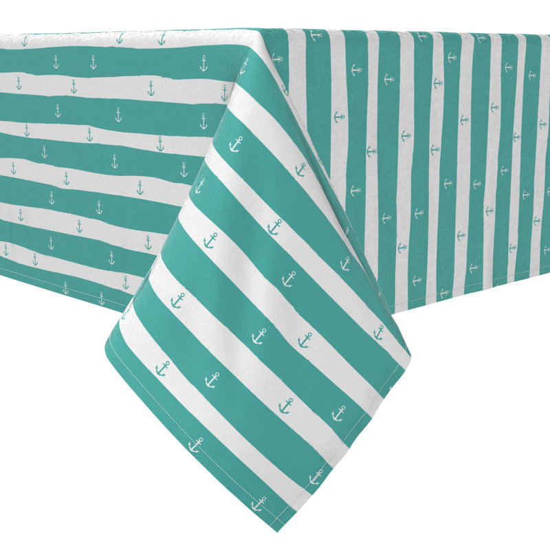 Square Striped Cotton Twill Tablecloth