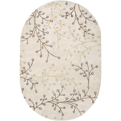 Tapis floral en laine touffeté à la main Elsberry