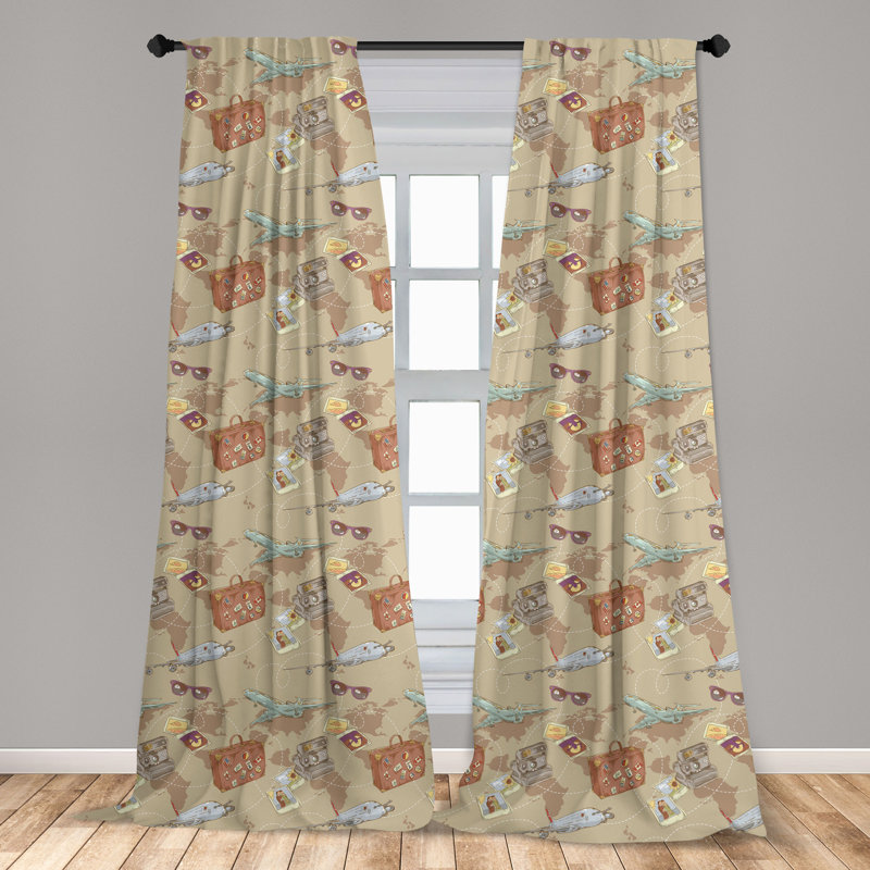Travel Semi-Sheer Rod Pocket Curtain Panels, 28" x 95"