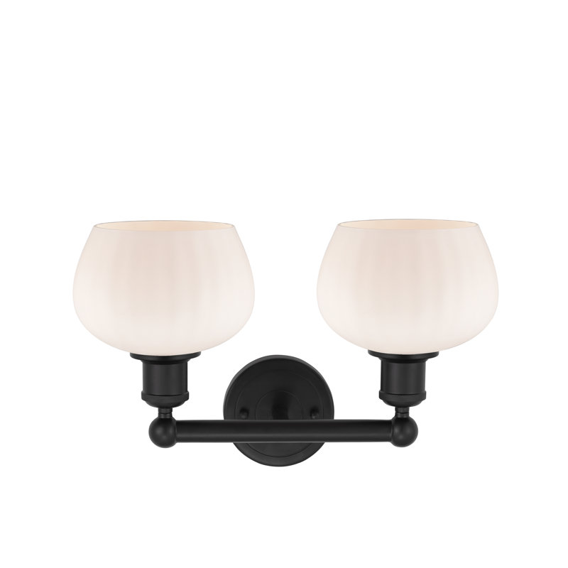 Éclairage pour meuble-lavabo 2 lumières 15,5 pouces Noille, Blanc mat, Noir mat