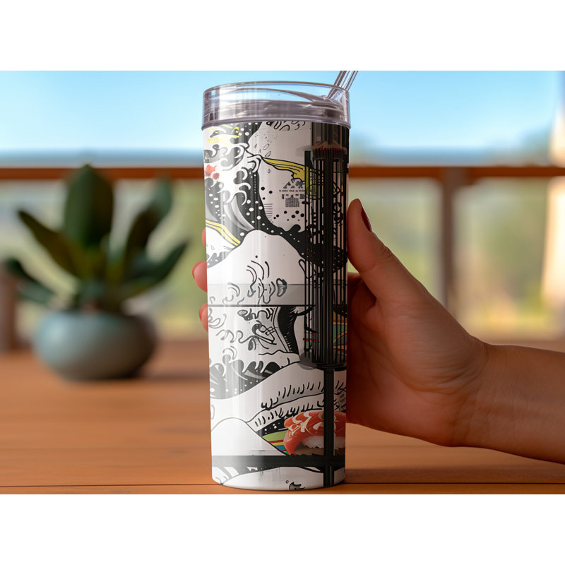 Choose Handmade Tumblers 591ml Vacuum Insulated Stainless Steel (18/8) Travel Tumbler with Straw