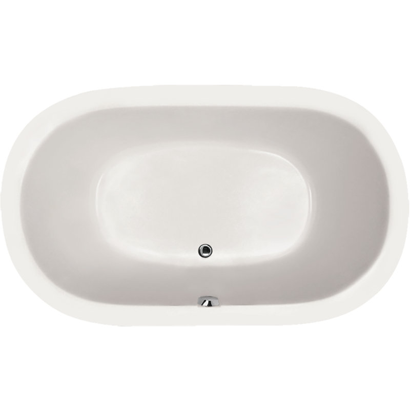 Baignoire encastrée en acrylique Designer 66 po x 42 po, Blanc, Chrome poli