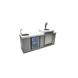 Mont Alpi Bar Series Ma-bevkeg Stainless Steel Outdoor Rated 3 Beer Tap Kegerator Keg Center Dispenser + Beverage Center With Compact Refrigerator + Granite Countertops