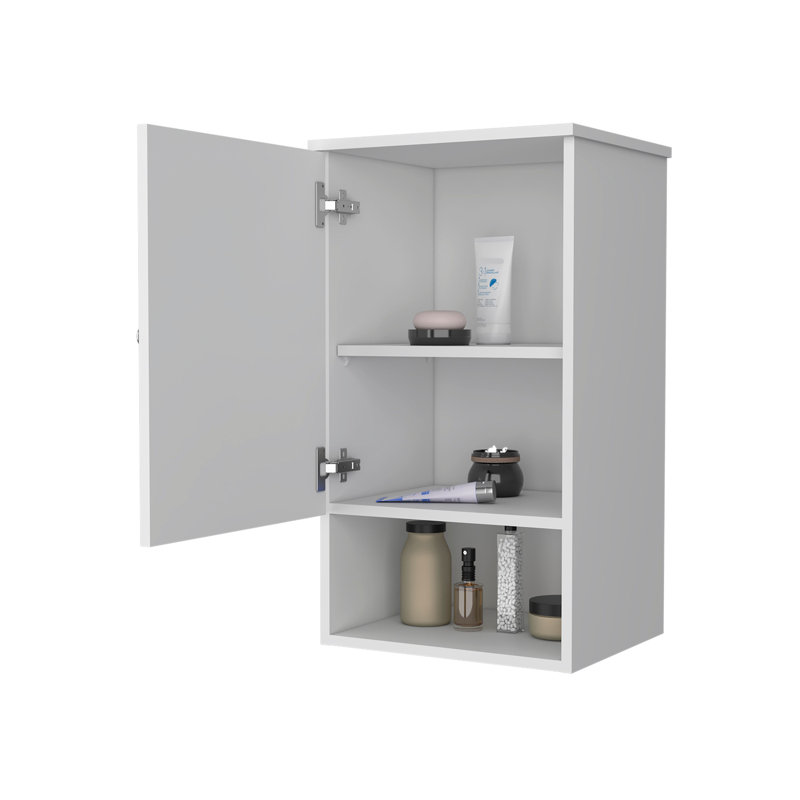 Armoire à pharmacie en mélamine avec une porte Carrizo, noir, Blanc