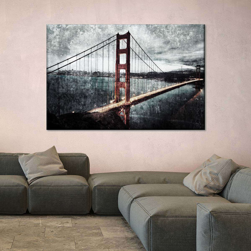 «Golden Gate Bridge Architecture», impression sur toile, H 24 po x l 36 po x P 1,25 po