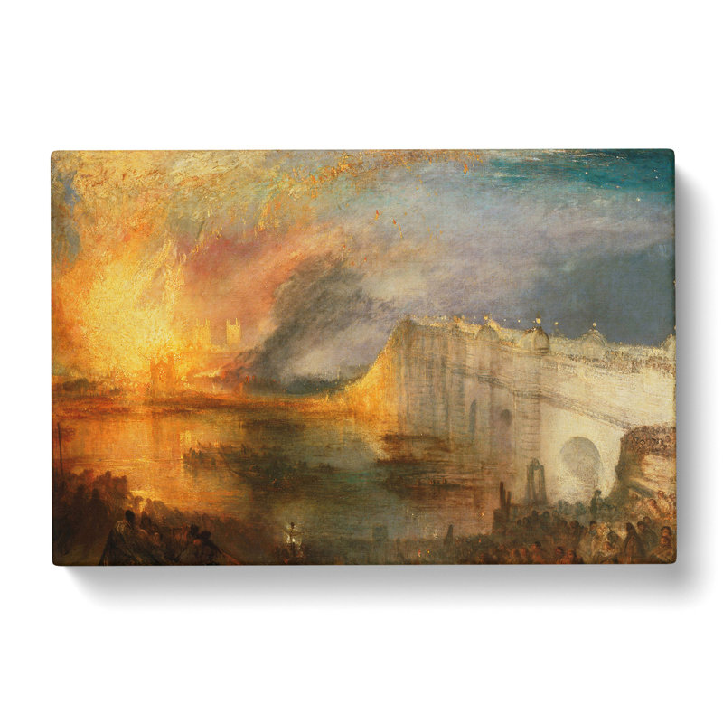 Burning Of The Houses Of Commons by Joseph Mallord William Turner - Wrapped Canvas Painting, 40cm H x 60cm W x 3cm D