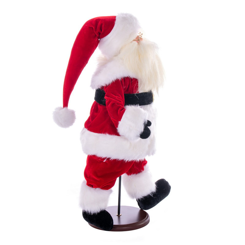 La poupée de père Noël en velours rouge traditionnel de 18 po avec support Holiday Aisle®.