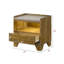 Nightstand In Brown Finish, Led , 1 Drawer, Ports And Open Shelf Transitional Style For Bedroom