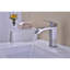 Robinet de lavabo de salle de bain avec sortie cascade, poignée simple, bonde escamotable pour trop-plein, nickel brossé, débit d'eau facile et ajustement de la température, matériau en acier inoxydable, débit stable,