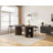 86.6'' Modern Oval Dining Table with Double Storage Shelves&Sliding Doors  for 6-8 People,Walnut-970804270