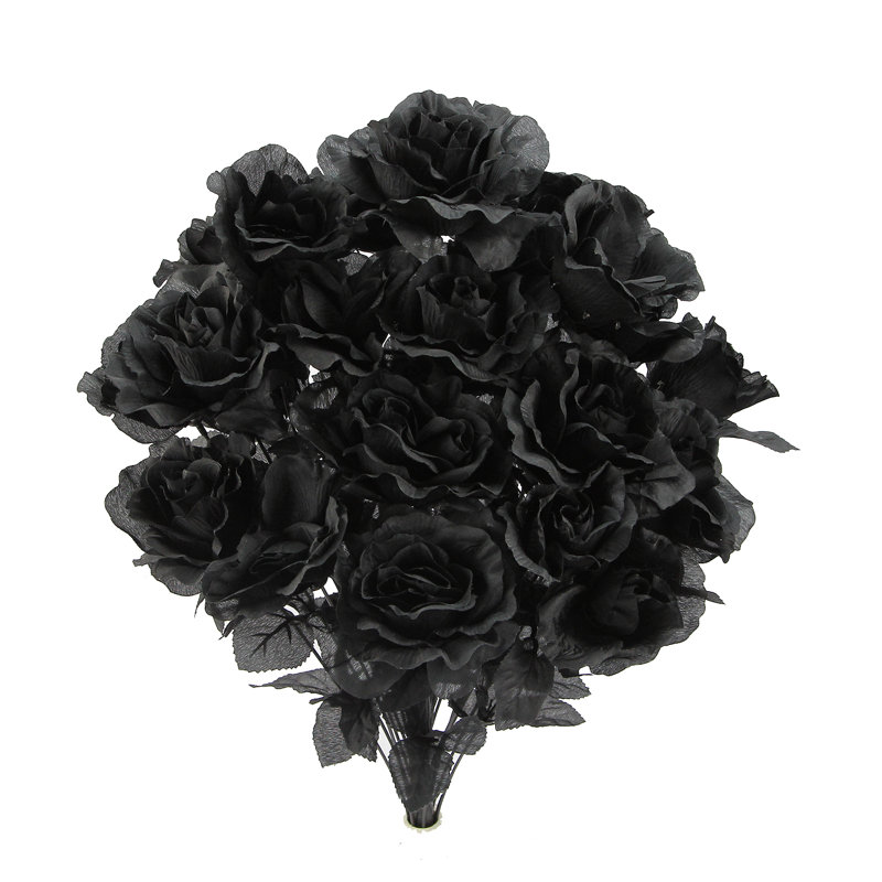 Bouquet de rose artificielles en fleurs, Noir