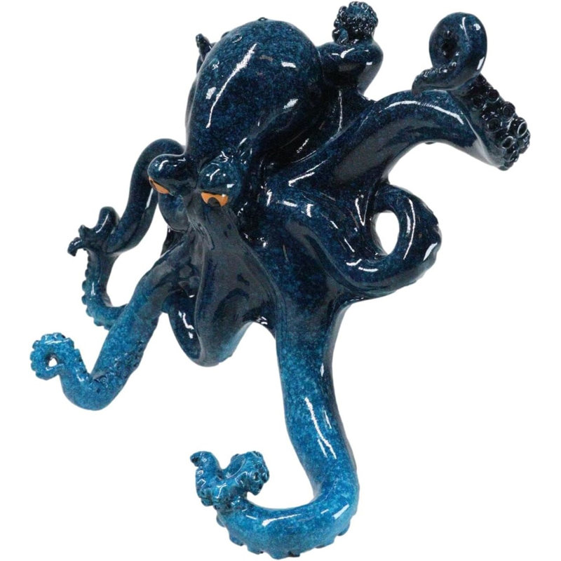 Sculpture crochets muraux nautiques, Bleu, H 7,25 po x l 9 po x P 2,25 po