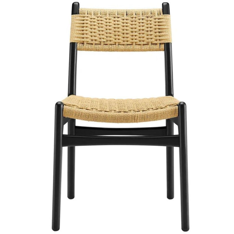 Chaise en rotin Victoria, Noir