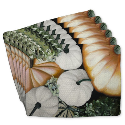Braided Polyester Kibbe Set of 6 - Fall Pumpkins Decor