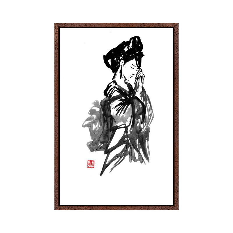 Remembrance by Péchane - Print on Canvas, 101.6 cm H x 66.04 cm W, Classic Brown Wood Framed