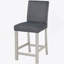 Ensemble de table 5 pièces à hauteur de comptoir, ensemble de table de cuisine en bois avec table carrée et 4 chaises rembourrées, ensemble de table de salle à manger à hauteur de comptoir avec décoration en cristal et ensemble de chaises, gris argenté-1080833032-1080833143