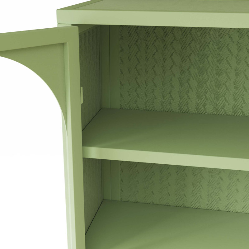 Armoire murale à portes vitrées, rangement fermé, Vert
