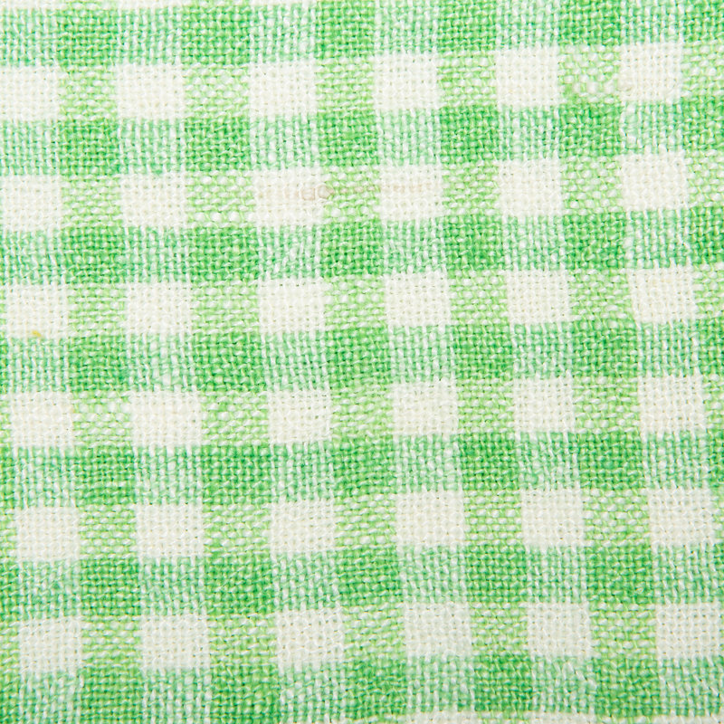 Gingham Linen Square Napkins, Natural with Dijon Trim