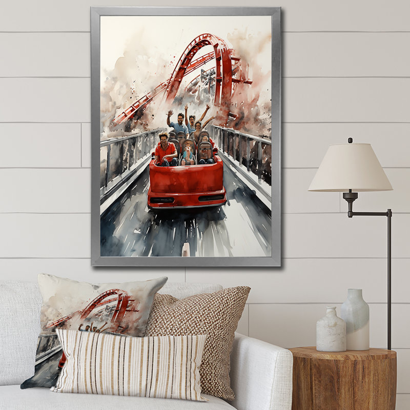 «Lonnia Rollercoaster Thrill Seekers Delight III», reproduction sur toile, H 44 po x l 34 po x P 1,5 po, Cadre photo argenté
