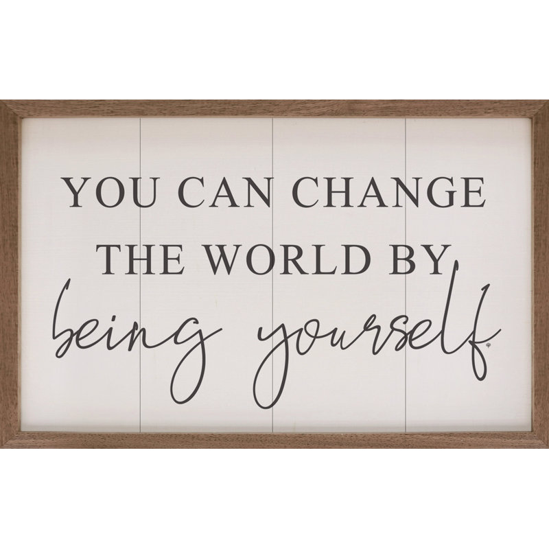 Being Yourself White, 5" H x 8" W