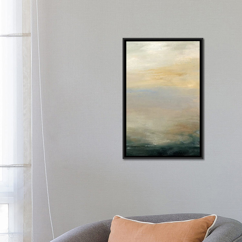 «Soft Horizon II» par Sharon Gordon - impression sur toile tendue, H 26 po x l 18 po x P 1,5 po, Toile encadrée noire