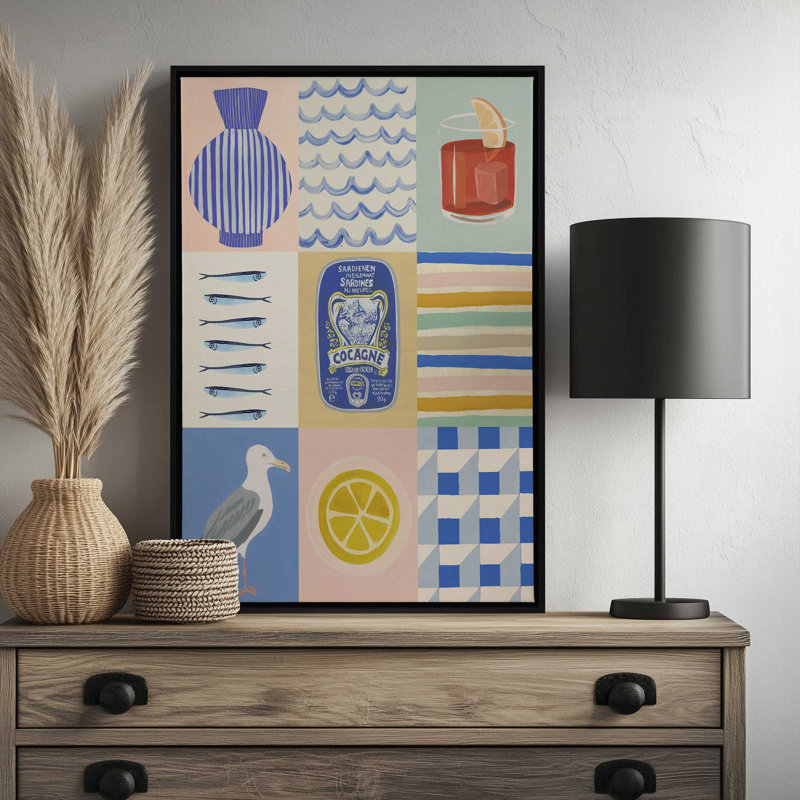Affiche de bord de mer par Garima Dhawan, reproduction d'art, H 32 po x l 24 po, Doré