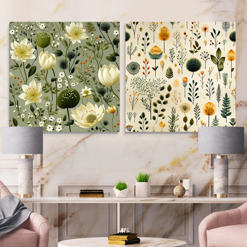 Thornaby - Ensemble de 2 plantes murales en acrylique, H 16 po x l 33 po