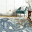 Tapis bleu / orange Thomas Paul-964278080