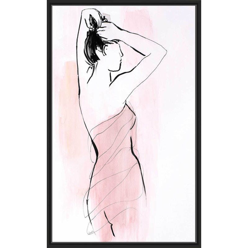 «Getting Ready I», reproduction de peinture à l'aquarelle sur toile, H 43,5 po x l 27,5 po x P 2 po, Cadre flottant noir